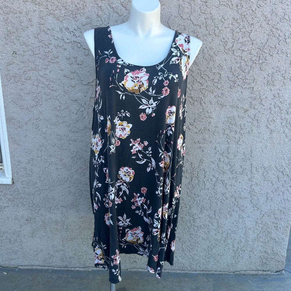 Maurices 24/7 Floral Sleeveless Mini Dress Strappy Shift Casual‎  3X